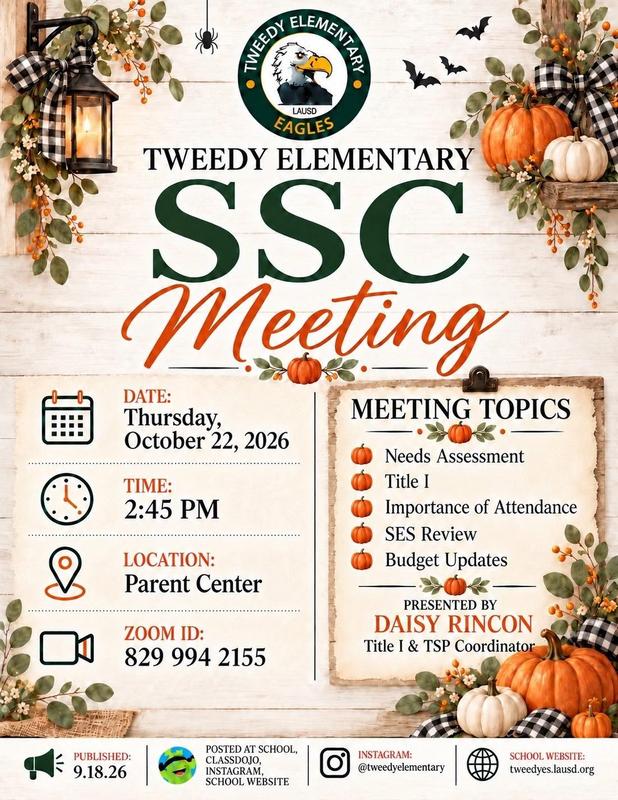 SSC meeting flyer in English
