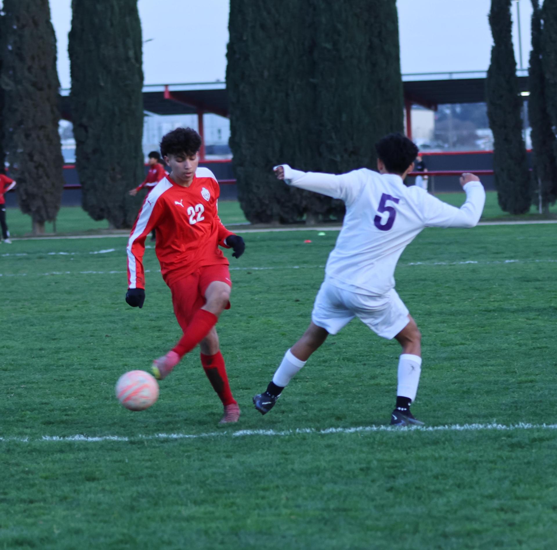 junior varsity boys playing soccer against washington union