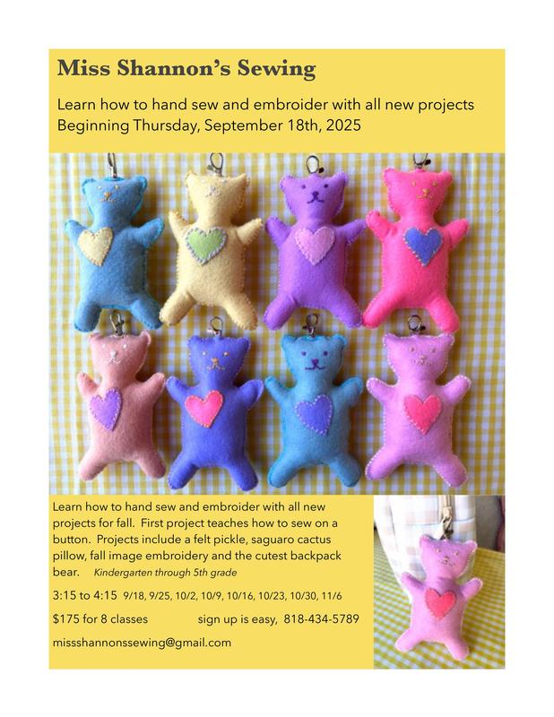 Miss Shannon's Sewing Class - Thursdays starting 9/18 Featured Photo