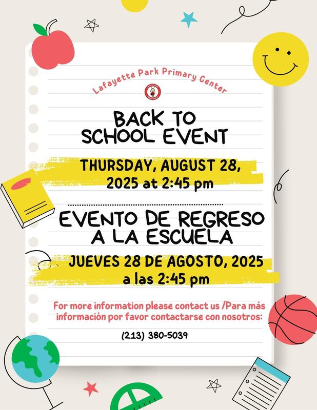 Back to School Night/Noche de Regreso a la Escuela