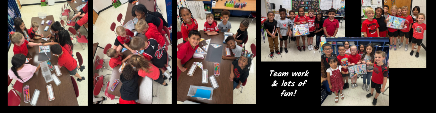 Mrs. Dunn's 1st grade class worked in teams this afternoon to build puzzles. It was a fun way to show that together we achieve more!