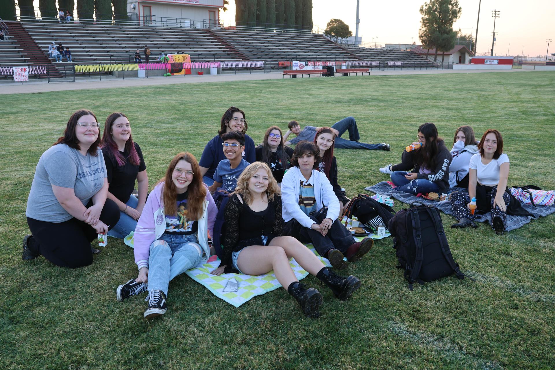 seniors and staff enjoying senior sunrise