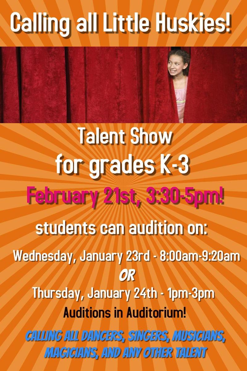 K-3 Talent Show Auditions! Featured Photo