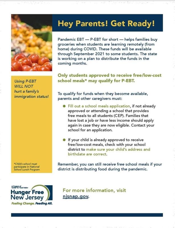 The deadline to fill out a lunch application for the 2021-2022 school year is Thursday, June 24, 2021. Only those students approved to receive free/low cost meals may qualify for a P-EBT. Featured Photo
