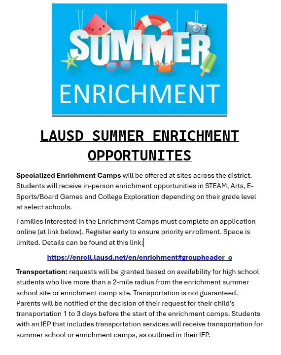 Summer Enrichment Opportunities Featured Photo