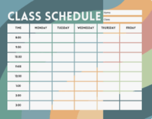 Class schedule