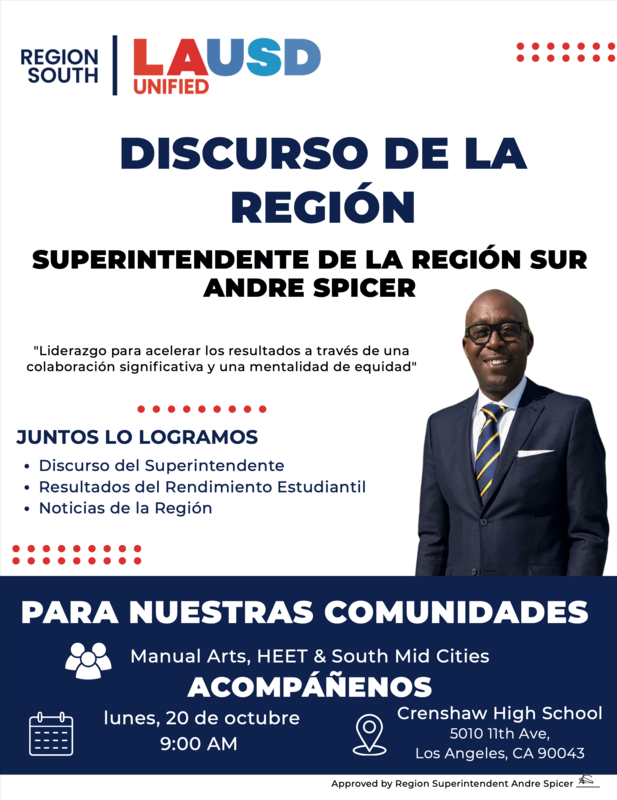 State of the Region” Address flyer spanish
