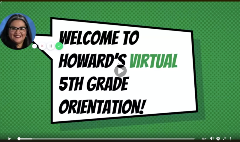 virtual orientation graphic with headshot of assistant principal