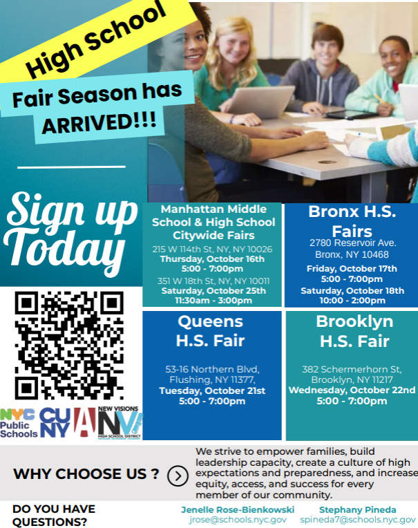 flyer for queens HS fair