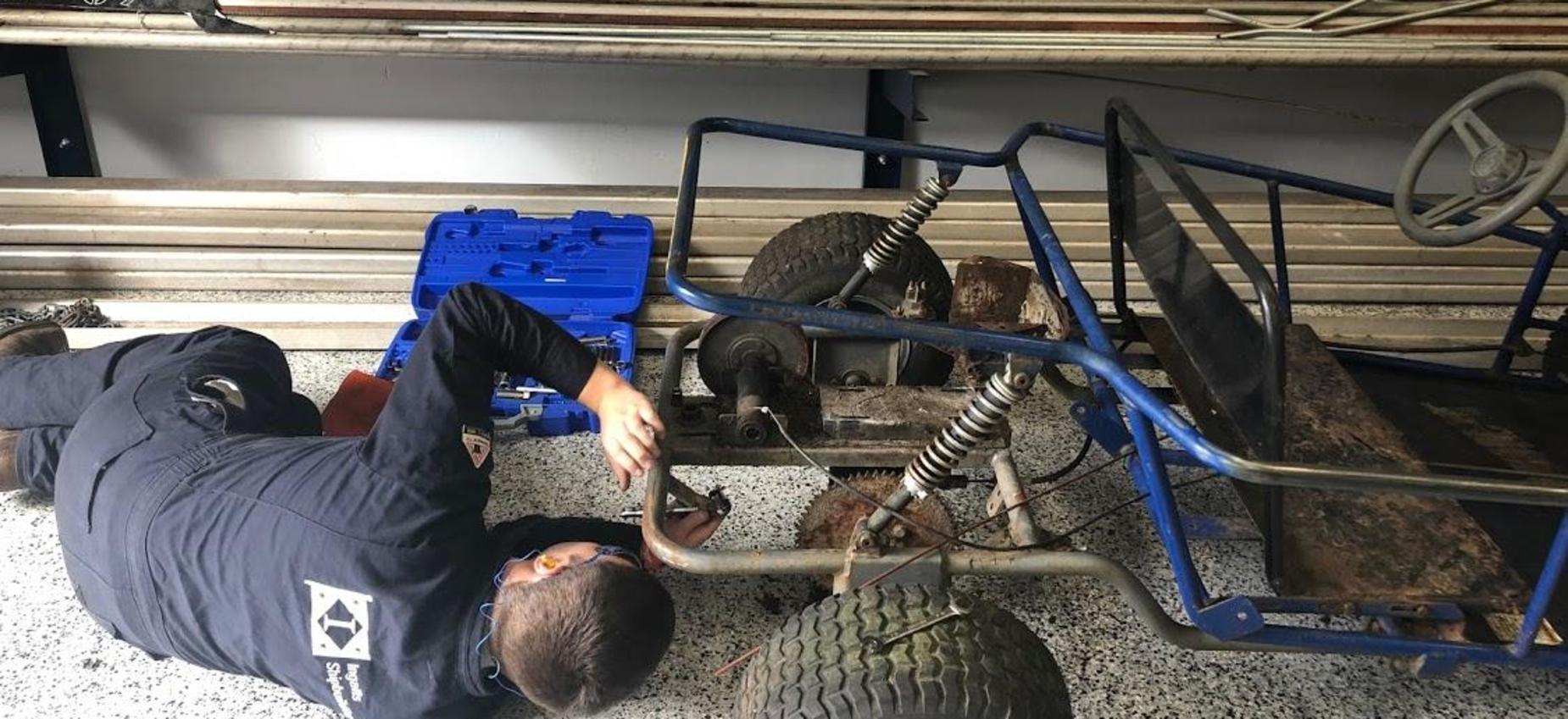 welding students construct
