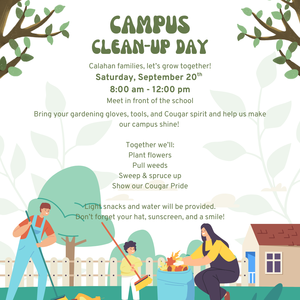 flyer regarding campus clean up