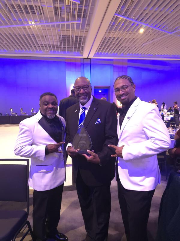 Picture of Mr. Franklin with his sorority brothers.