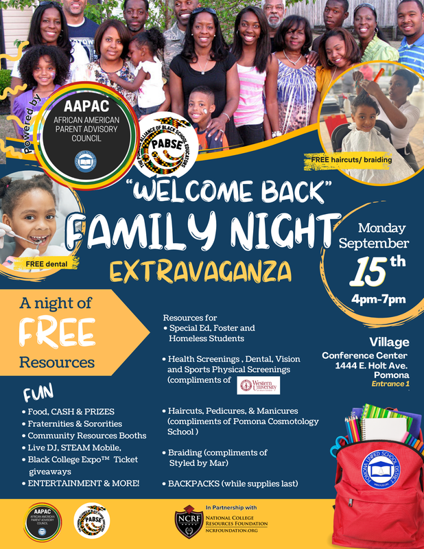 PABSE family night extravaganza on September 15, 2025 at 4:00PM
