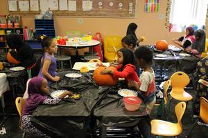 Pajamas + Pumpkins = Kindergarten fun!
