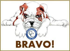 Bulldawg Bravo logo with a bulldawg pup