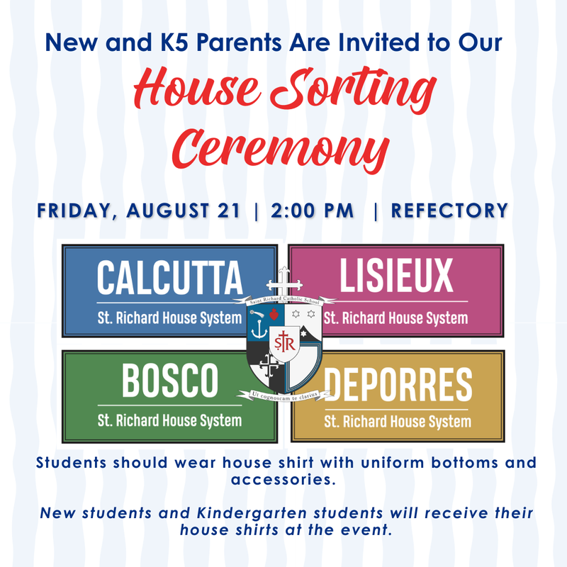 House Sorting Ceremony - Friday, August 21 Featured Photo