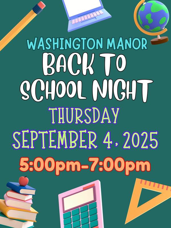 Back to School Night Thursday September 4, 2025