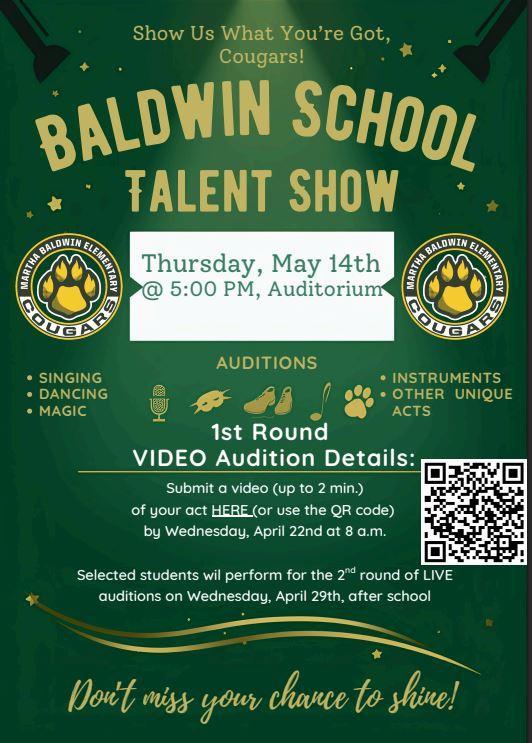 Baldwin Talent Show - May 14th @ 5:00 PM Featured Photo