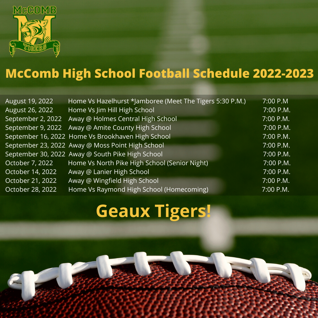 McComb High School Football Schedule 2022 2023 McComb High School