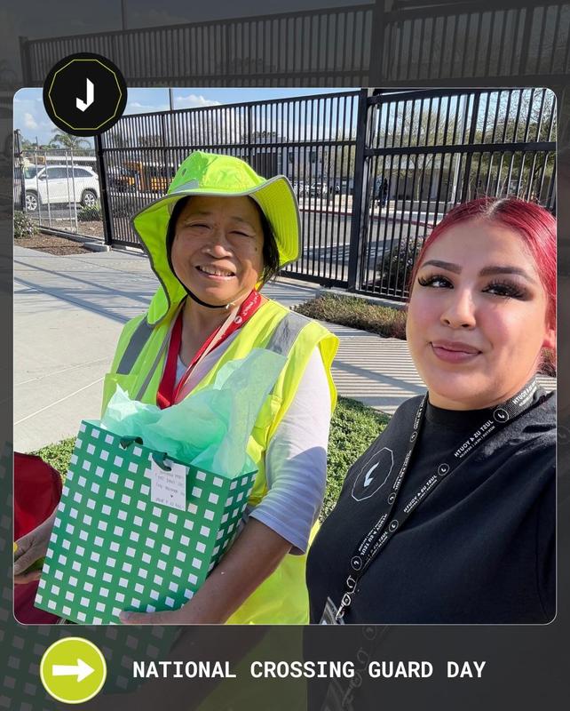 10 crossing guards received a keepsake stop sign and a gift bag with crossing guard essentials as a small token of our big appreciation.