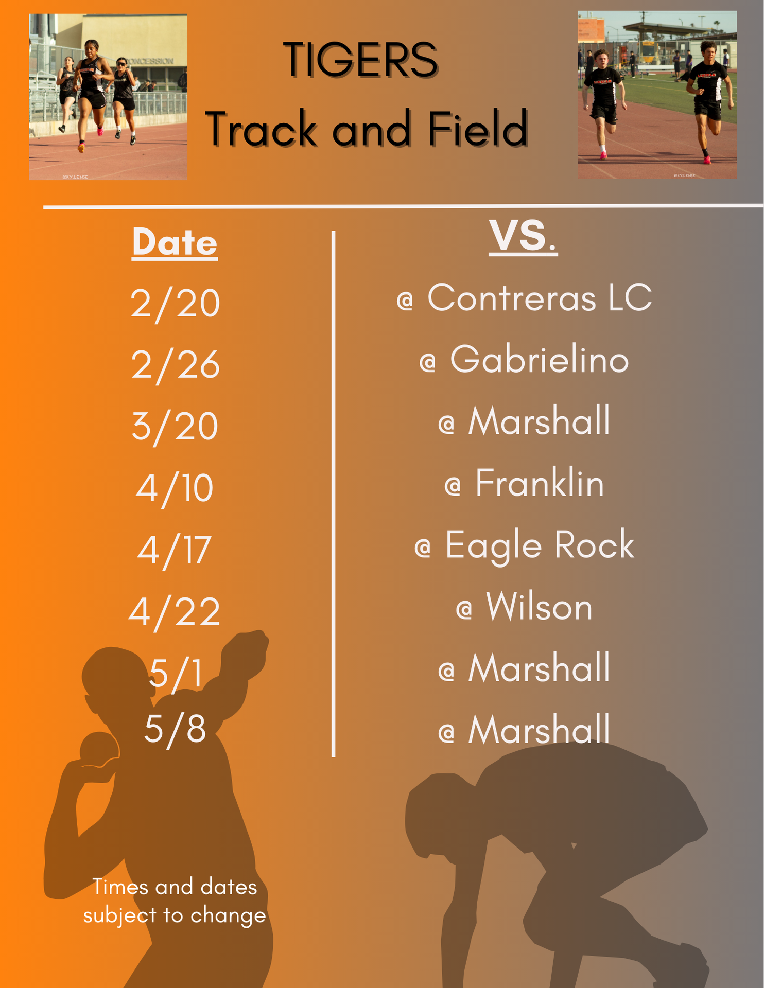 track schedule