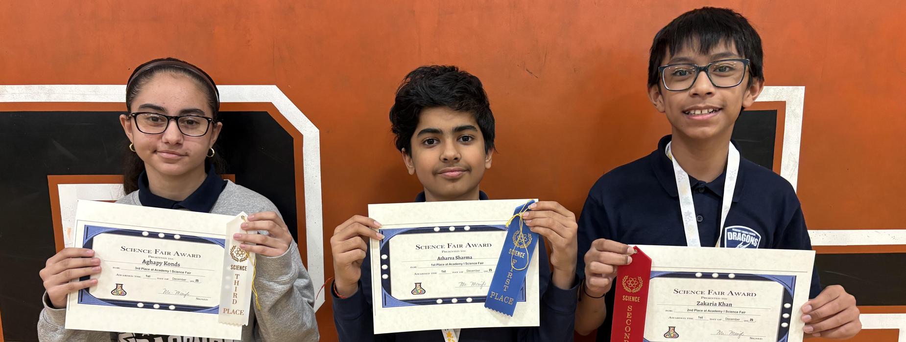 6th gr. science fair winners