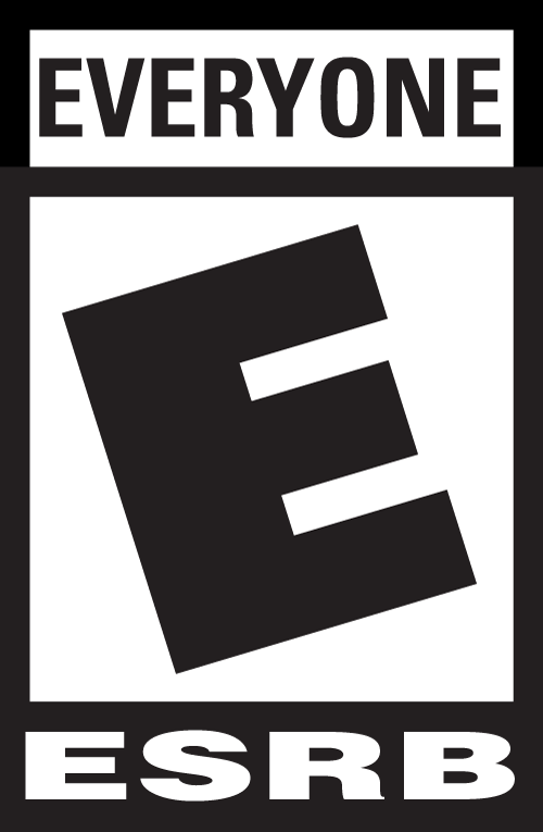 Logo from ESRB showing that the game is rated "E" for everyone.