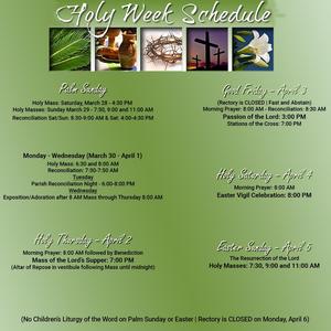 Holy Week Schedule