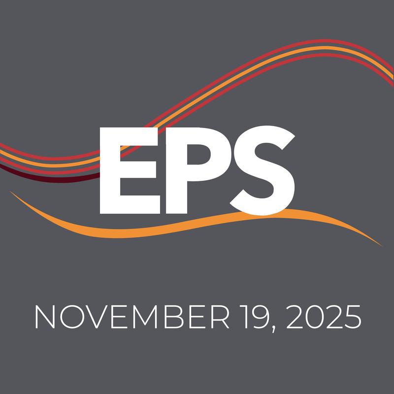 EPS logo with date November 19, 2025, and colorful wave designs.