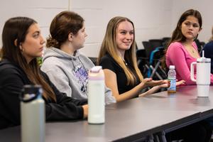 A student speaks during the forum