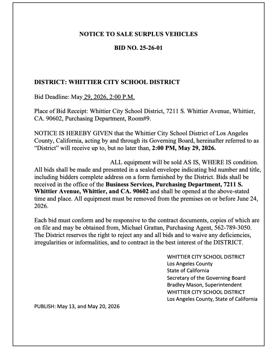 sale of surplus vehicle