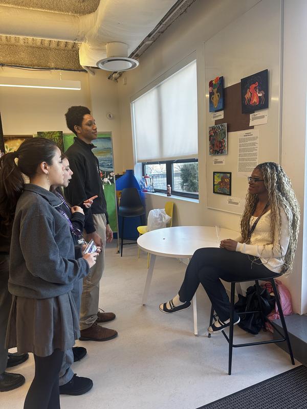 IB Art and TOK Exhibit student visitors