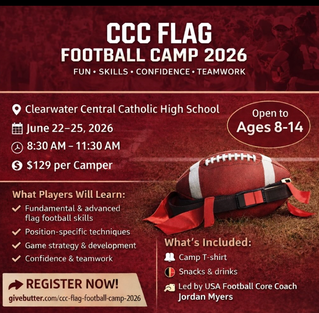 Graphical flyer for flag football camp