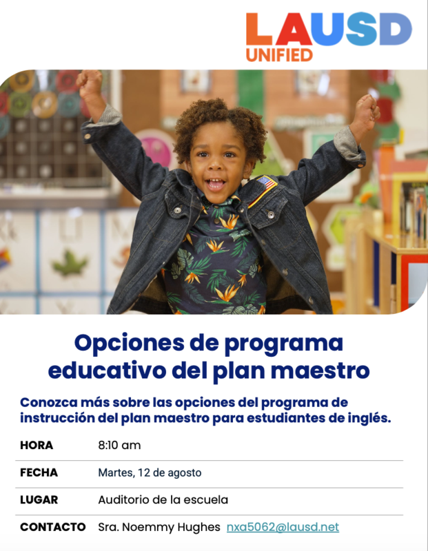 Master Plan Instructional Options Meeting Click below for English Featured Photo