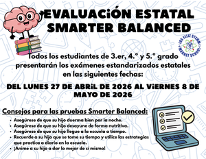 Smarter Balanced Testing begins next week for 3rd, 4th and 5th grade students.