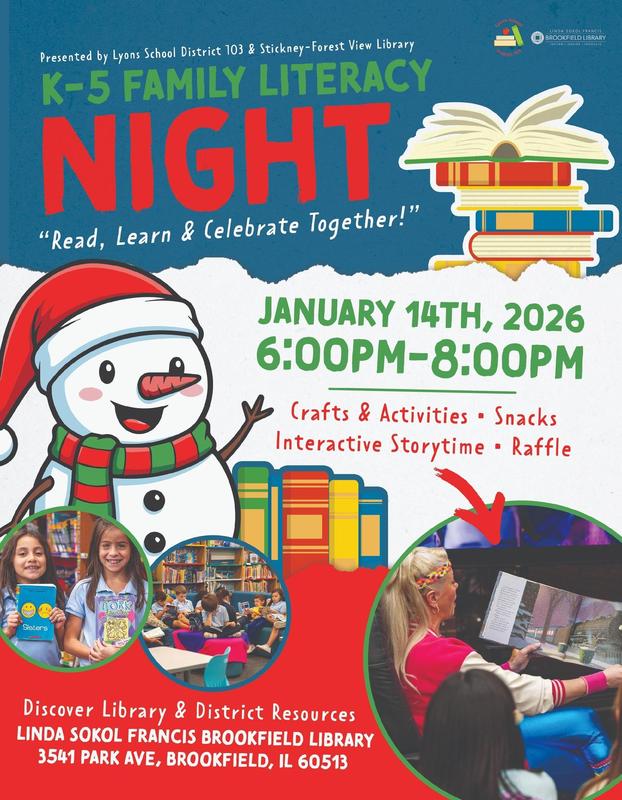 K-5 Family Literacy Night on January 14th