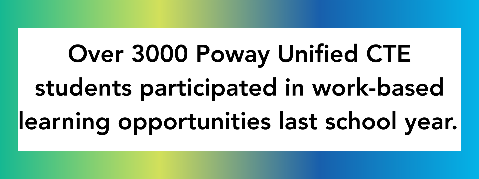 3000 CTE students participated in work based learning opportunities last year