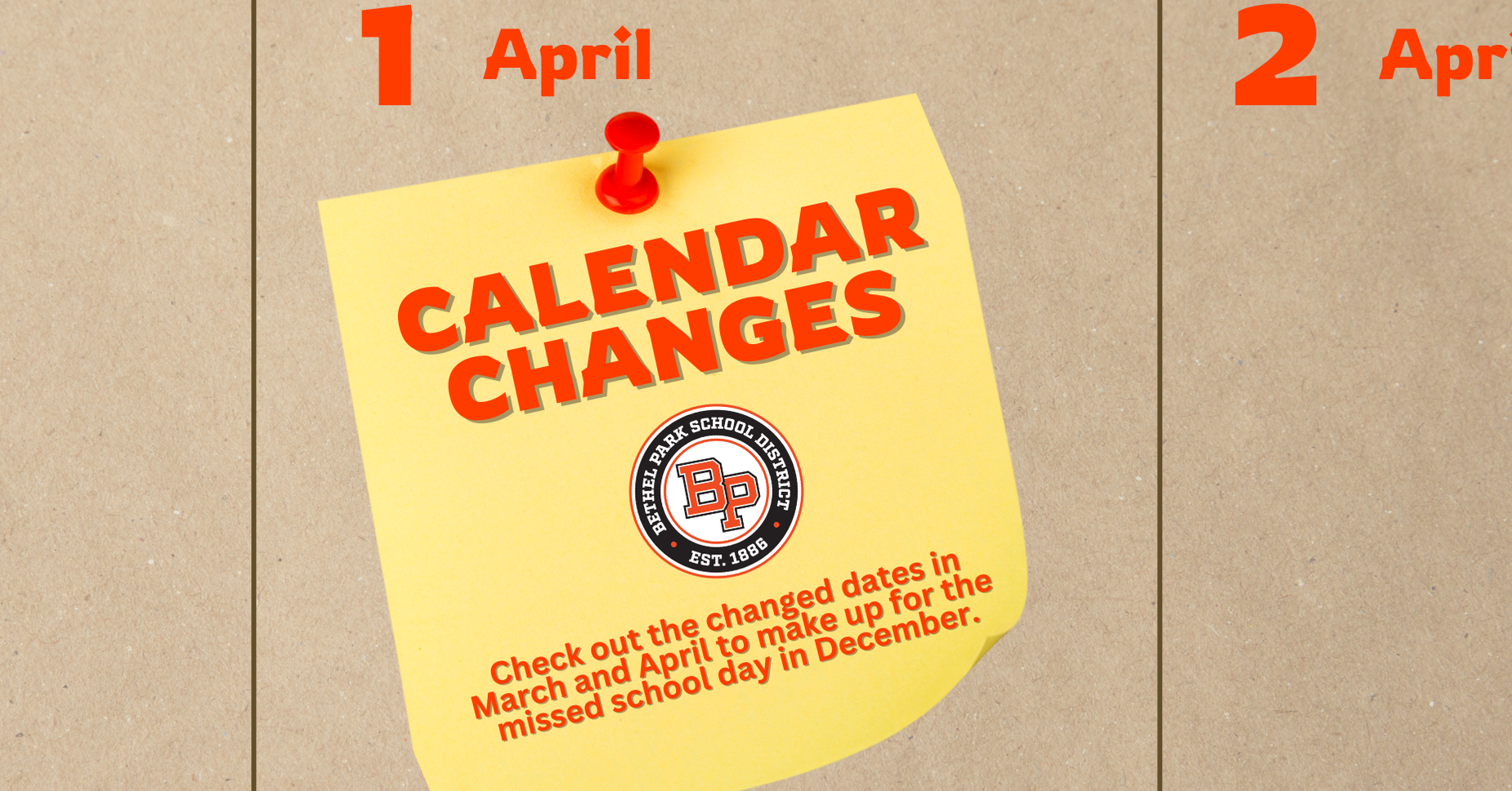 Calendar Changes 2025-26