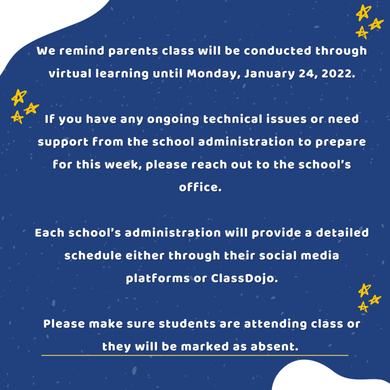 ALL SCHOOLS TO REMAIN VIRTUAL UNTIL MONDAY, JANUARY 22, 2022 Featured Photo