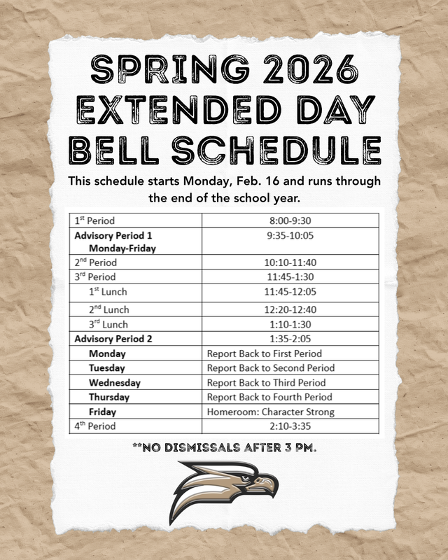 Spring 2026 Extended Day schedule picture