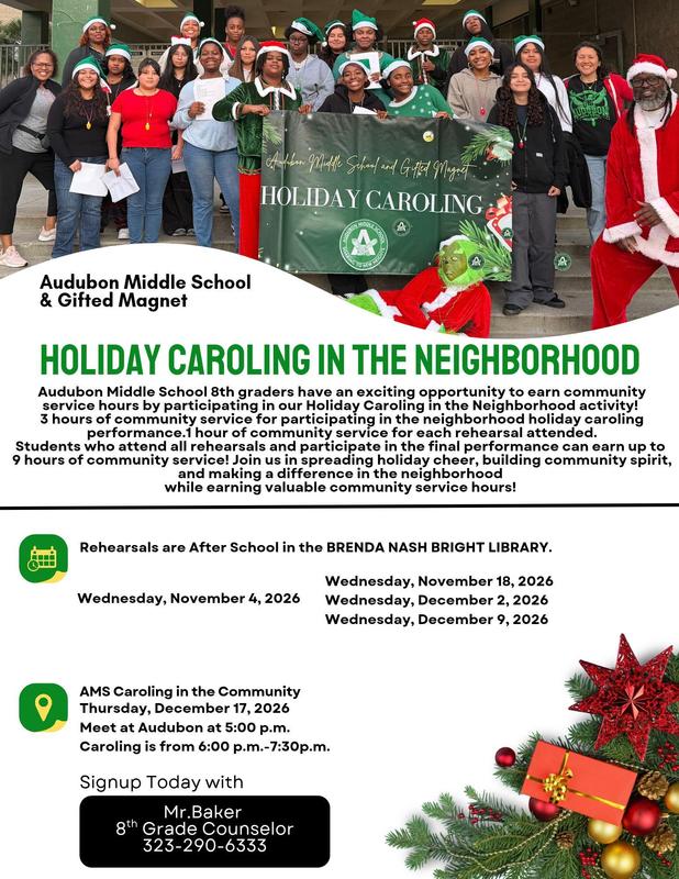 8th Grade Community Service Opportunity