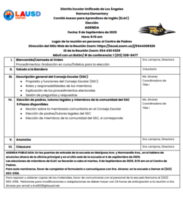 SSC Election Agenda Spanish
