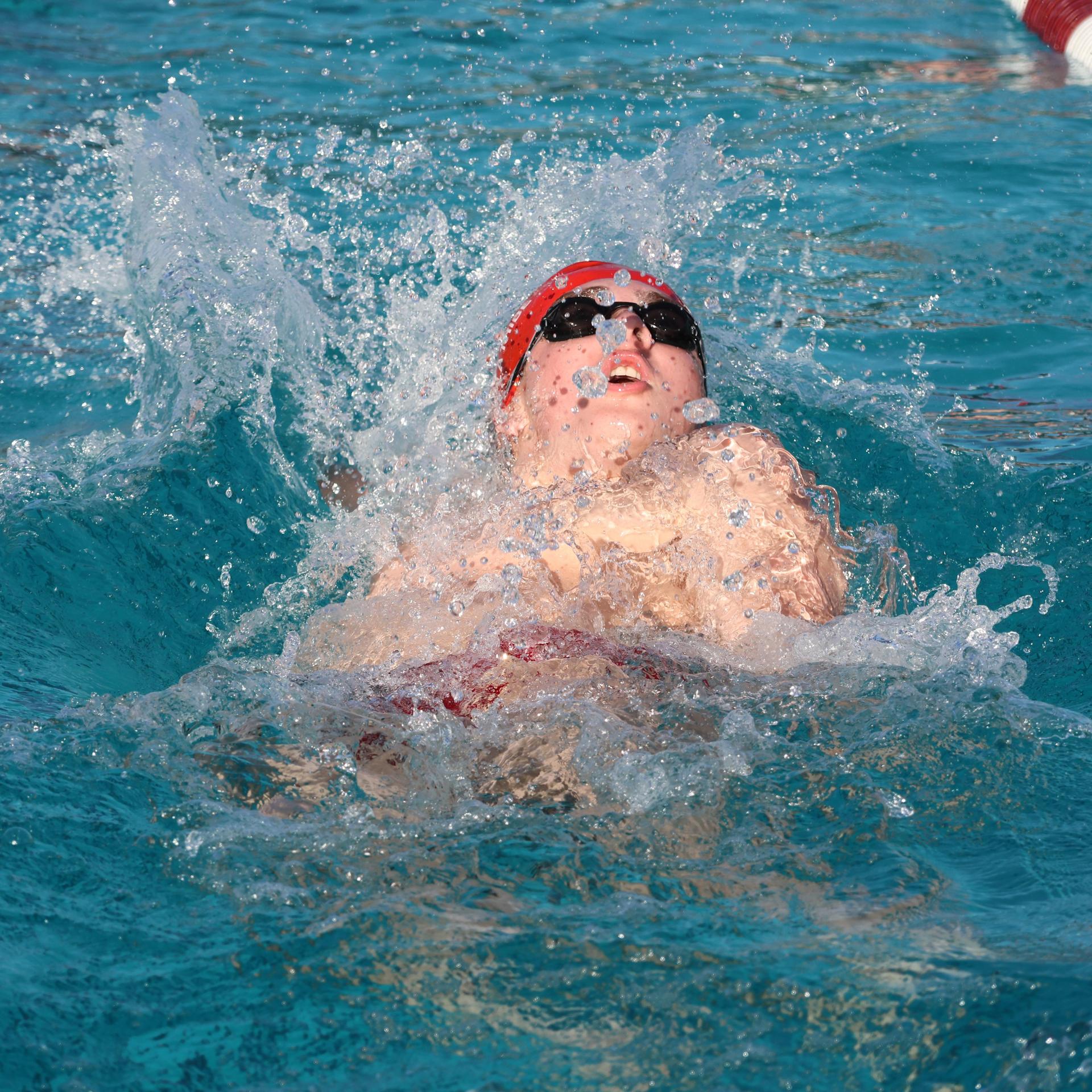 Dyllan Lopez swimming