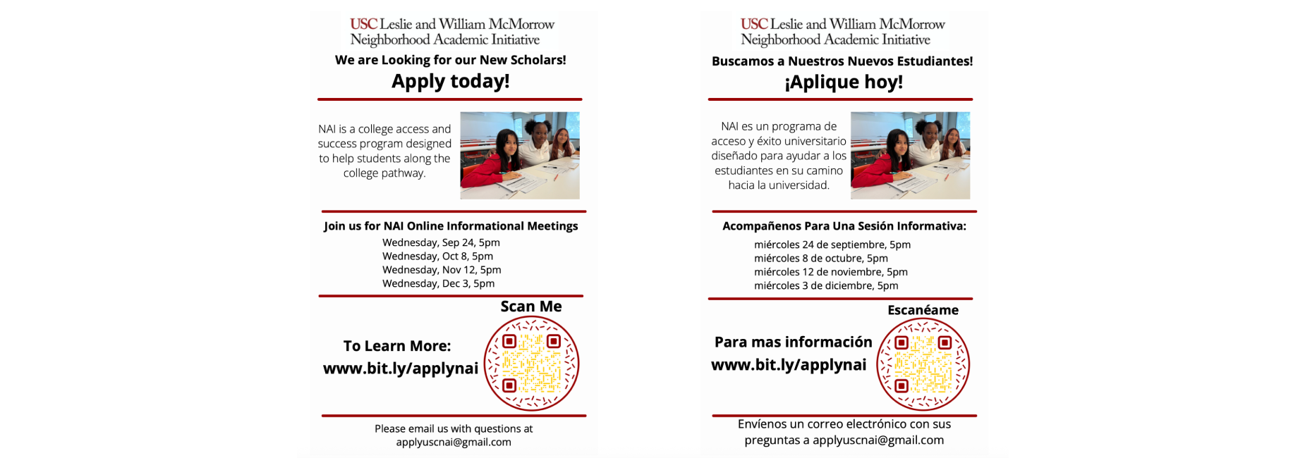 Apply to USC NAI
