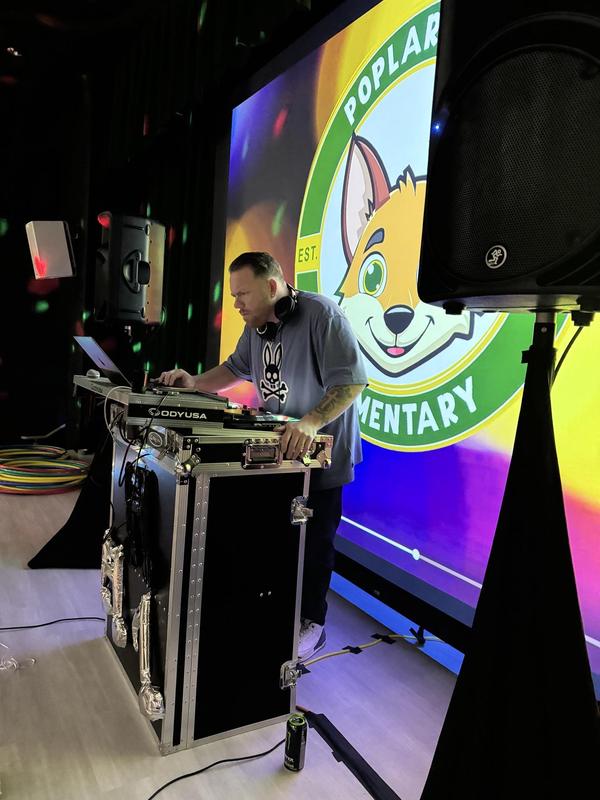 DJ at a school dance.