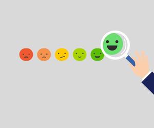 Line of satisfaction emojis faces