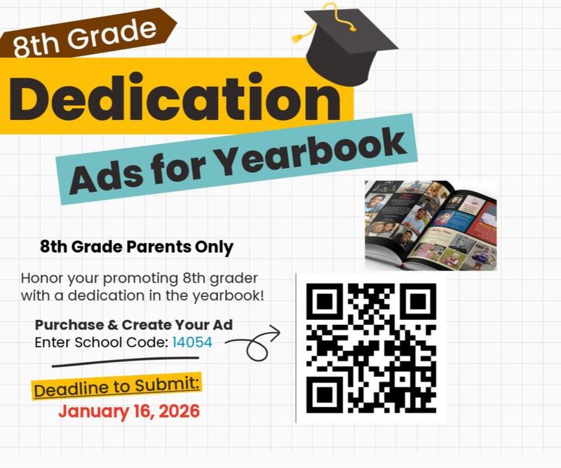 ATTENTION 8th GRADE PARENTS- YEARBOOK DEDICATION ADS Featured Photo