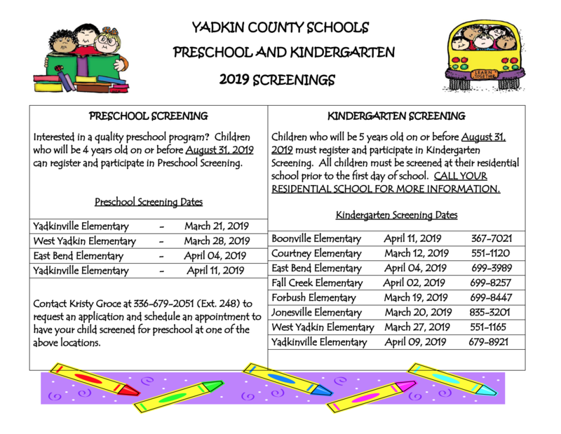 2019 Pre-K and Kindergarten Screening Thumbnail Image