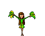 Green and Gold Dancing Cheerleader Log