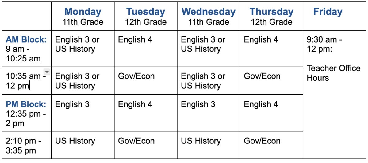 MC Schedule